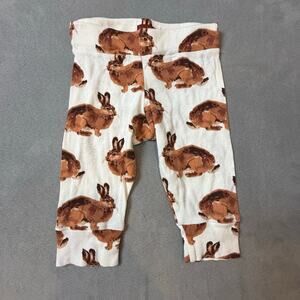 MilkBarn Bunny Rabbit Pants Leggings Baby Boy Girl 6-12 Months Organic Cotton